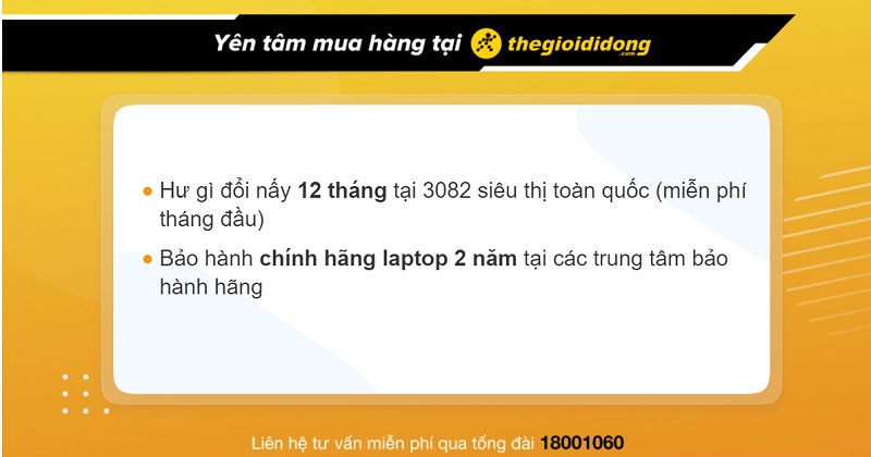 Ch&iacute;nh s&aacute;ch bảo h&agrave;nh khi mua laptop tại TGDĐ